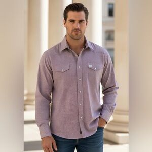 George Strait by Wrangler Men's Plaid Western Shirt Button Down XL